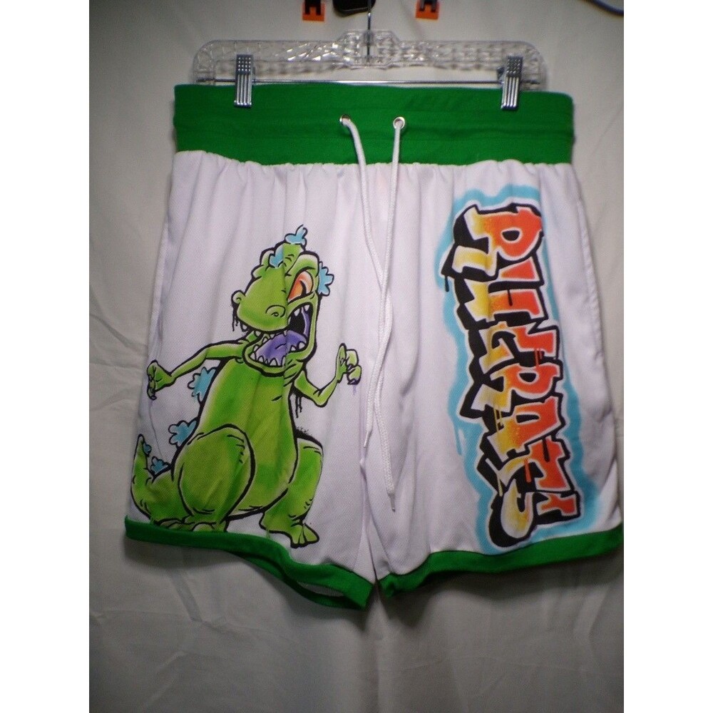Nickelodeon Rugrats Reptar Men's Sweat Shorts White Green XL